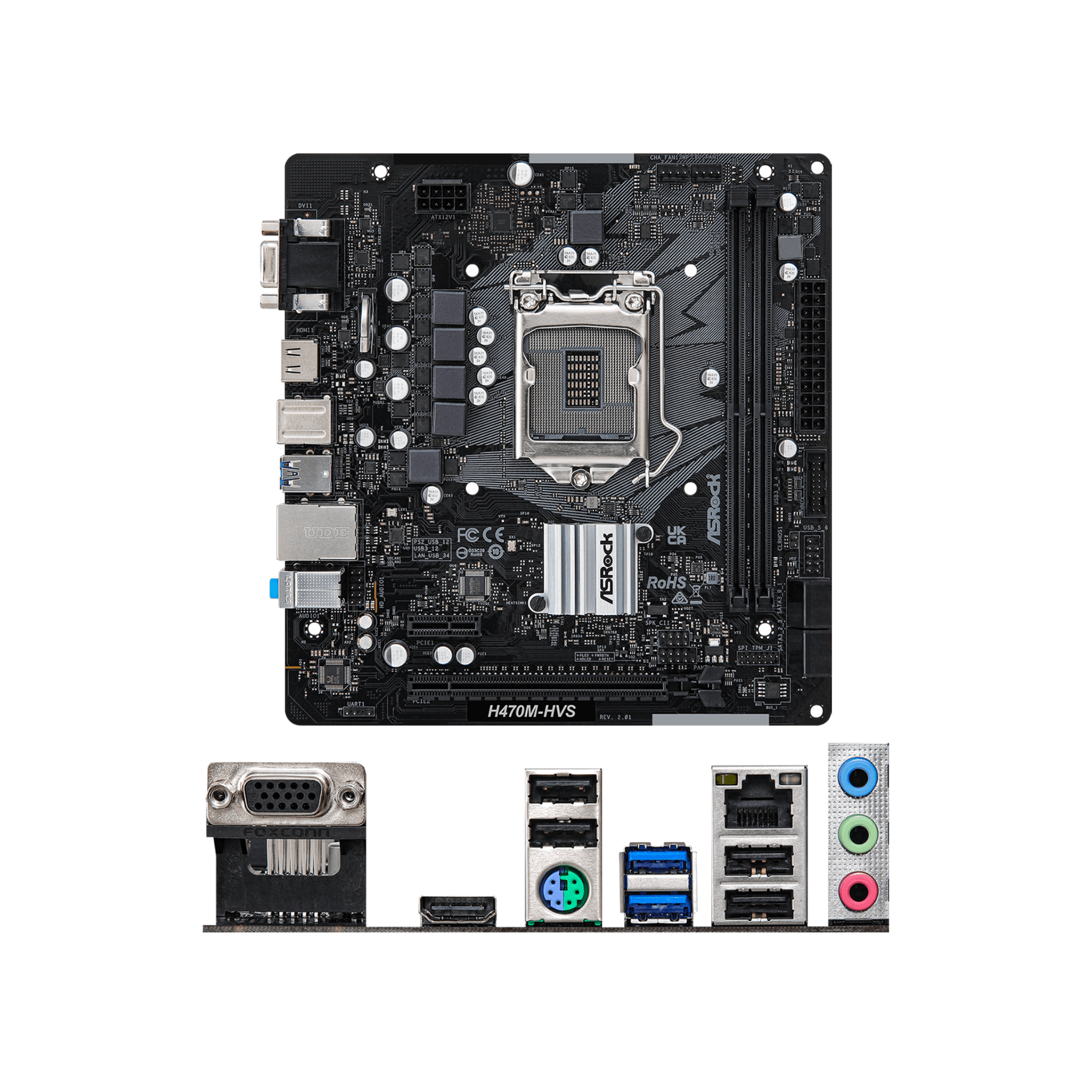 Asrock H470M-HVS L1200 mATX Motherboard Asrock H470M-HVS L1200 mATX Motherboard